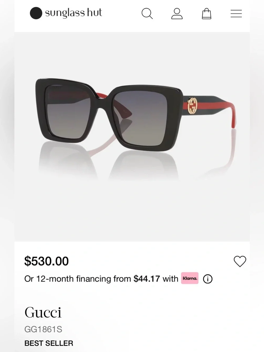 Gucci Black Sunglasses Red cherry Stripes Gold GG Logo new with case & box